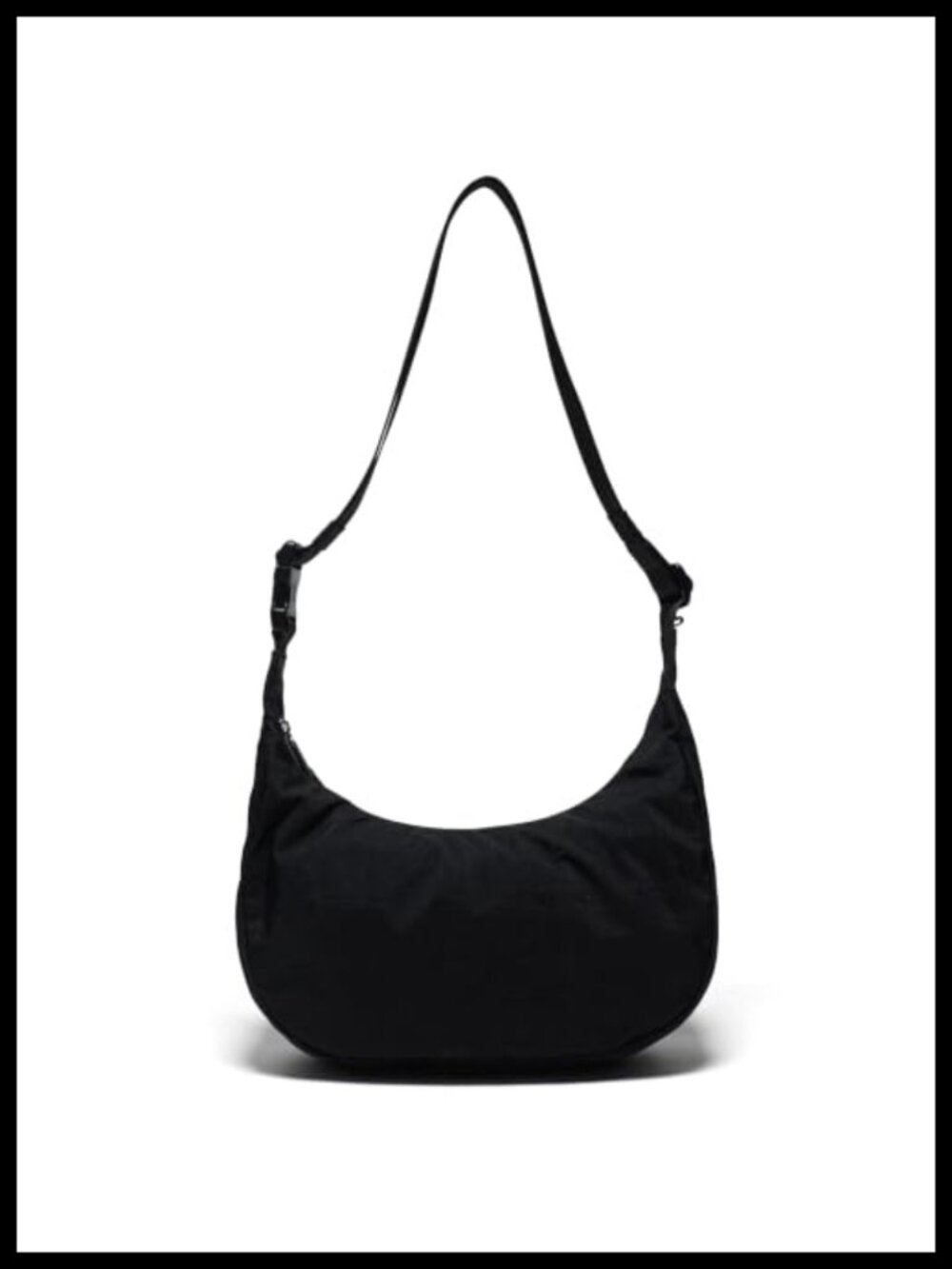 Washed Crinkle Nylon Crescent Crossbody Bag Women Quick-Release Strap